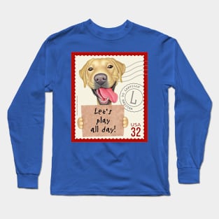 Cute Labrador welcome to Labville stamp Long Sleeve T-Shirt